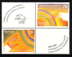 SCHWEIZ WELTPOSTVEREIN MI-NR. 17-18 POSTFRISCH(MINT) ZUSAMMENDRUCK UPU 1999 - U.P.U.