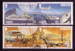 GIBRALTAR MI-NR. 544-547 GESTEMPELT EUROPA 1988 TRANSPORT- Und KOMMUNIKATIONSMITTEL - 1988