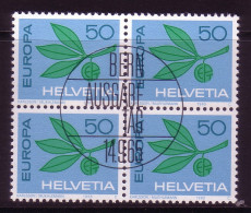 SCHWEIZ MI-NR. 825 GESTEMPELT(USED) 4er BLOCK EUROPA 1965 ZWEIG - 1965