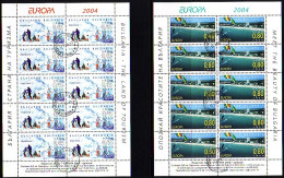 BULGARIEN MI-NR. 4649-4650 GESTEMPELT(USED) KLEINBOGENSATZ EUROPA 2004 FERIEN SKIFAHRER - 2004