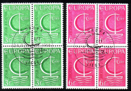 BELGIEN MI-NR. 1446-1447 GESTEMPELT(USED) 4er BLOCK EUROPA 1966 SEGEL - 1966