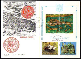 VATIKAN BLOCK 3 FDC UNESCO AKTION RETTET VENEDIG 1972 - Blocs & Feuillets