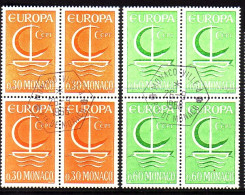 MONACO MI-NR. 835-836 O 4er BLOCK EUROPA 1966 - SEGEL - 1966