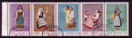 FINNLAND MI-NR. 733-737 GESTEMPELT(USED) 5er Streifen TRACHTEN 1973 - Used Stamps
