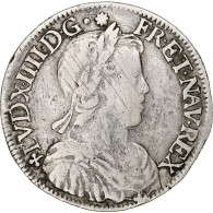 France, Louis XIV, 1/2 Écu à La Mèche Longue, 1652, Angers, Argent, TB+ - 1643-1715 Luis XIV El Rey Sol