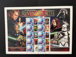 31-3-2024 (large) Australia -  Star Wars - Revenge Of The Sith (large) Sheetlet 10 Mint Personalised Stamp - Blocs - Feuillets