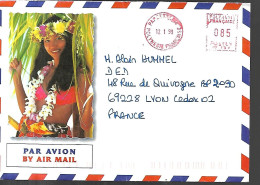 POLYNESIE FRANCAISE Lettre Du 12 01 1999de PAPEETE Pour LYON - Briefe U. Dokumente