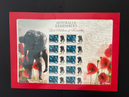 31-3-2024 (large) Australia -  WWI - Australia Remember: Fromelles (large In Pack) Sheetlet 10 Mint Personalised Stamp - Presentation Packs