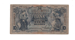 Netherlands Indies 10 Gulden 1935 -1939 P-79 Fine Condition - Indonesië