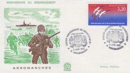 Enveloppe  FDC   FRANCE   45éme  Anniversaire  Du   Débarquement    ARROMANCHES   1989 - WW2