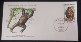 EL)1977 TOGO, WORLD WILDLIFE FUND, WWF, CHIMPANZEE, FDC - Togo (1960-...)