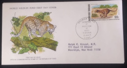 EL)1977 TOGO, WORLD WILDLIFE FUND, WWF, LEOPARD, CIRCULATED TO NEW YORK - USA, FDC - Togo (1960-...)