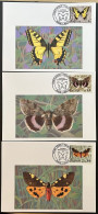 Latvia Lettland Lettonie 1996 Butterflies Set Of 3 Maxicards - Papillons