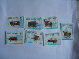 CAMBODIA  MINH  STAMPS SET 7  CARS   STAGEI   COATCHES - Diligenze