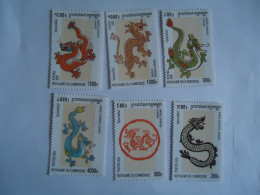 Cambodia  MNH   STAMPS   SET  6 Year Of The Dragon - Chinese New Year