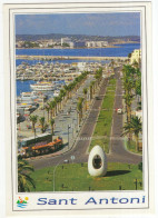 Ibiza: TOURIST AUTO-TRAIN, AUTOBUS/COACH, COLUMBUS EGG, YACHTS - Paseo Maritimo - (Baleares, Espana/Spain) - PKW