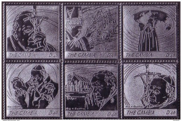 Gambia 2005 Set 2 - Solid Silver Set Of 6 (like Scrabble Tile) - Death Pope Jean Paul II Scarce Unusual - Gambie (1965-...)