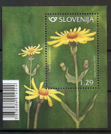 SLOVENIA 2018.,FLORA,MEDICAL PLANTS,ARNICA,BLOCK,MNH - Heilpflanzen