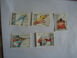 LAOS  MNH  STAMPS   SET  5  OLYMPIC  GAMES  ALBERTVILLE 1992 - Invierno 1992: Albertville