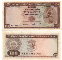 Timor 100 Escudos 1967 P-28 UNC Foxing - Timor