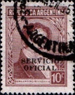 Argentine Service Obl Yv:342 Mi:38DX Bernardino Rivadavia (Beau Cachet Rond) - Service