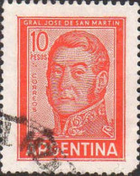 Argentine Poste Obl Yv: 732 Mi:868I Gral Jose De San Martin Cachet Rond (Dents Courtes) - Used Stamps