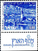Israel Poste N** Yv: 536 Mi:624y Beach At Eilat (Tabs) - Unused Stamps (with Tabs)