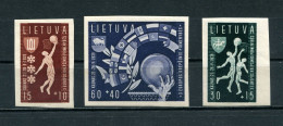 Lithuania 1939 Mi. 429U-431U Sc B52-54 Basketball Imperforated MNH** - Lituania