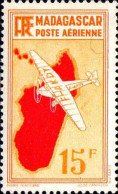 Madagascar Avion N** Yv:24 Mi:280 Avion Survolant L'île - Poste Aérienne