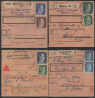 ALSACE - HAUT RHIN  - OCCUPATION / 1943 - 4 BORDEREAUX DE COLIS POSTAUX DIFFERENTS  (ref 8716) - Covers & Documents