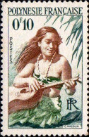 Polynésie Poste N** Yv:   1 Mi:1 Joueuse De Guitare Defaut Gomme - Unused Stamps