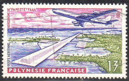 Polynésie Avion Obl Yv:  5 Mi:19 Aérodrome De Papeete Faaa (TB Cachet Rond) - Usados