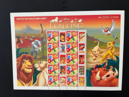 31-3-2024 (large) Australia - The Lion King 02498 Of 10,000 Limited Edition (large) Sheetlet 10 Mint Personalised Stamp - Blocks & Sheetlets