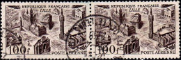 France Avion Obl Yv:24 Mi:861 Lille Paire (TB Cachet Rond) - 1927-1959 Oblitérés