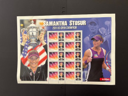 31-3-2024 (large) Australia -  2011 WOMEN TENNIS - Samantha Stosur (large) Sheetlet 10 Mint Personalised Stamp - Blokken & Velletjes