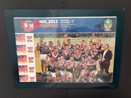 31-3-2024 (large) Australia -  Football NRL - Sydney Roosters (large In Pack) Sheetlet 10 Mint Personalised Stamp - Presentation Packs