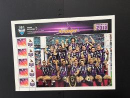 31-3-2024 (large) Australia -  2012 - NRL - Melbourne Storm (large) Sheetlet 10 Mint Personalised Stamp - Hojas Bloque