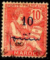 Maroc (Bur.Fr) Poste Obl Yv:29 Mi:29 Mouchon Typ2 Retouché (cachet Rond) - Used Stamps
