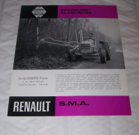 FEUILLET PUB PUBLICITAIRE MATERIEL AGRICOLE RENAULT EPAREUSE ELAGUEUSE S.M.A, SMA, ( TRACTEUR, TRACTEURS, MOTOCULTURE ) - Tractores