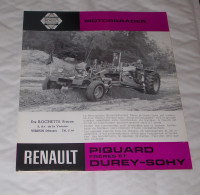 DEPLIANT PUB PUBLICITAIRE MATERIEL AGRICOLE RENAULT MOTORGRADER PIQUARD FRERES ( TRACTEUR, TRACTEURS, MOTOCULTURE ) - Tracteurs