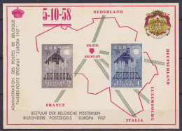 Feuillet De Luxe SLX3B - EUROPA 1958 (tps N°1064/65) - Feuillets De Luxe [LX]