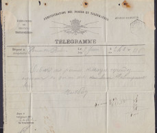 Télégramme Déposé à BRUXELLES Bourse Pour Et Càd Hexagon. AMOUGIES /3 JUIN 1885 - Timbres Télégraphes [TG]