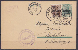 CP Postkarte 5c + OC11 Càs WESTERLO A/14 XII 1916 Pour RECKHEIM (Limburg) - Cachet Censure Militaire Turnhout & Càd RECK - OC1/25 Gobierno General