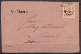 CP Postkarte Affr. OC13 Càpt TAMINES /20.7.1918 Pour BIOUL (Anhée) - OC1/25 Governo Generale