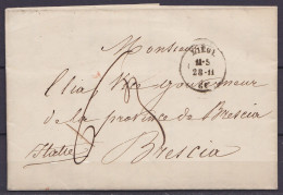 L. Càd LIEGE /28-11-1860 Pour Vice Gouverneur De  La Province De BRESCIA (Italie) Ports "6" & "3" (au Dos: Càd "AMB. DU  - Autres & Non Classés