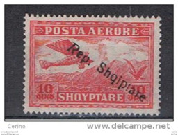 ALBANIA:  1927  P.A. SOPRASTAMPATO  -  10 Q. ROSSO  S.G. -  YV/TELL. 9 - Albanie