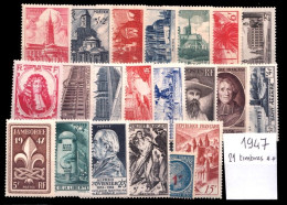 France Année Complete 1947 - 21 Timbres* * TB - 1940-1949