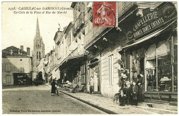 33 - CT52416CPA - CADILLAC SUR GARONNE - Un Coin De La Place Et Rue Du Marché - Chapellerie - Très Bon état - GIRONDE - Cadillac