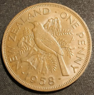 NOUVELLE ZELANDE - NEW ZEALAND - ONE - 1 PENNY 1958 - Elizabeth II - KM 24.2 - Nuova Zelanda