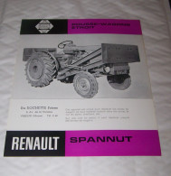 FEUILLET PUB PUBLICITAIRE MATERIEL RENAULT POUSSE WAGONS ETROIT SPANNUT ( TRACTEUR, TRACTEURS, MOTOCULTURE ) - Tractores